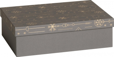 Dárková krabička 17x22.5x6.5cm A5+, Zlaté Vánoce