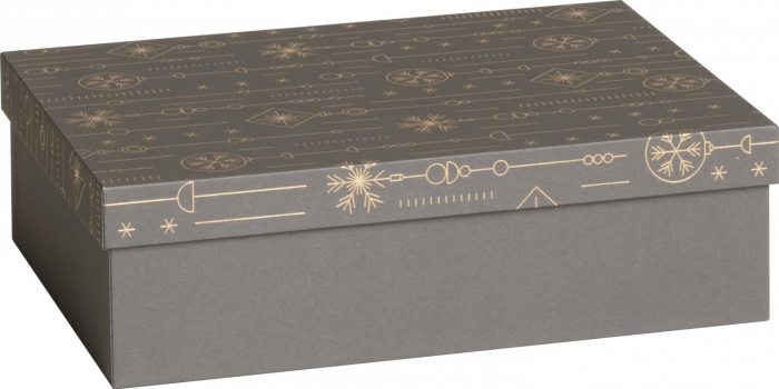 detail Dárková krabička 17x22.5x6.5cm A5+, Zlaté Vánoce