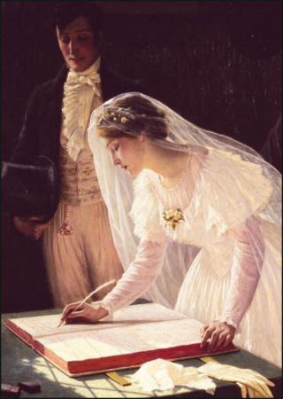 detail Blahopřání s obálkou: Podpis do svatební knihy
