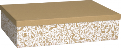 Dárková krabička 33x48x12cm A3+, Bílý dekor