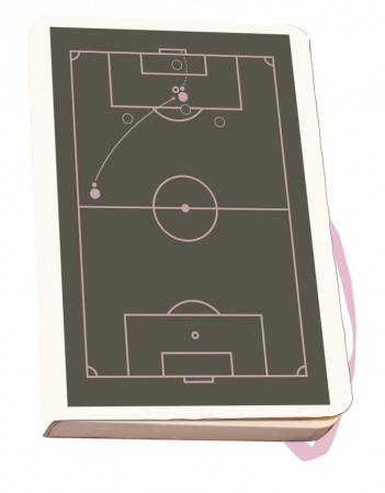 detail Stylový zápisník s gumičkou A5, Fotbalové hřiště