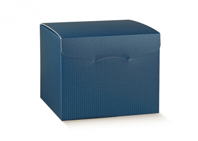 detail Dárková skládací krabice 30x30x24cm, Modrý puntík