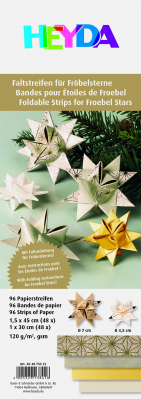 Skládací papírové pásky 1,5x45cm, Vánoční hvězdy - geometrie