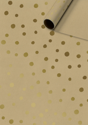 Dárkový papír role 70x200cm, Zlaté puntíky