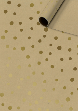 detail Dárkový papír role 70x200cm, Zlaté puntíky