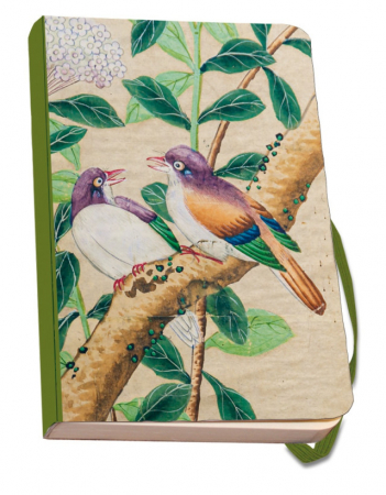 detail Stylový zápisník s gumičkou A5, Ptačí pokoj, tapeta