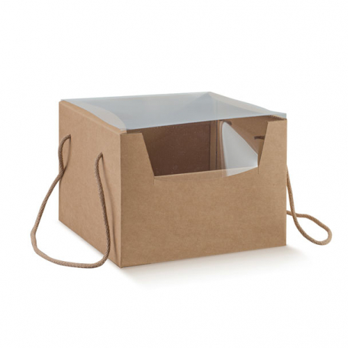 Skládací krabice s průhlednými 2 stranami 24,5x24,5x18cm, AVANA