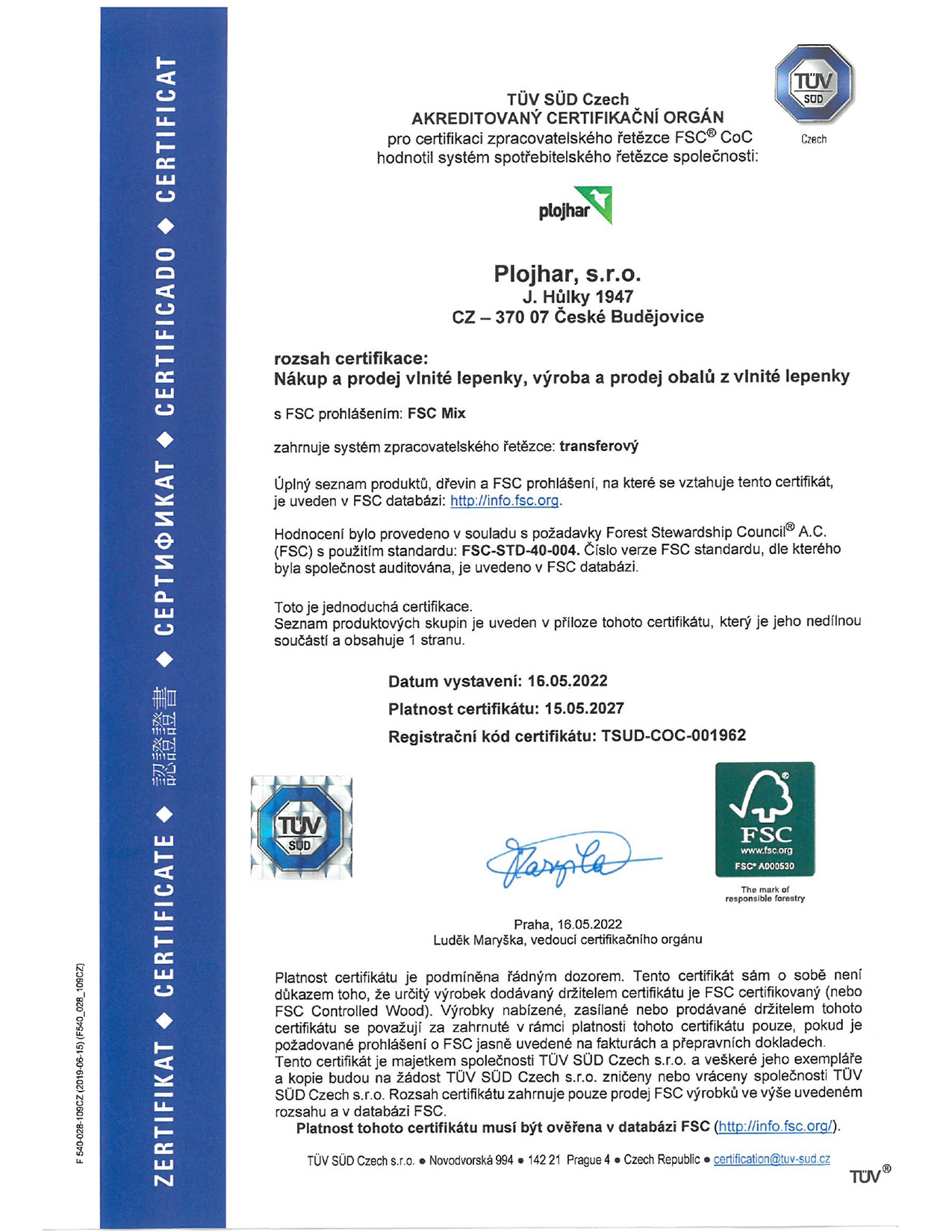 Certifikace FSC